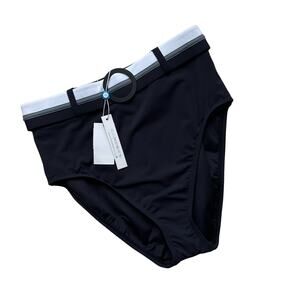 Bleu Rod Beattie Black Belted High Rise Bikini Bottom Women’s Size 6